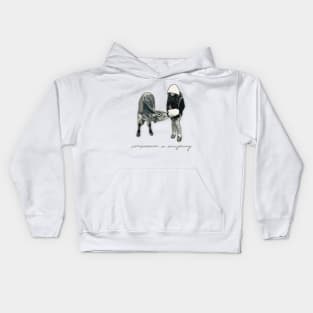 Compassion is Everything | Black and White Photograph | A Day at the Sanctuary Kids Hoodie